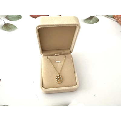 字母水晶石圍圈頸鍊